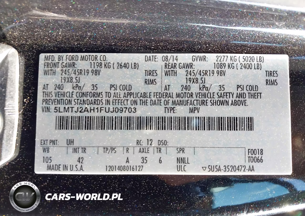 2015 Lincoln Mkc VIN:5LMTJ2AH1FUJ09703 - 9