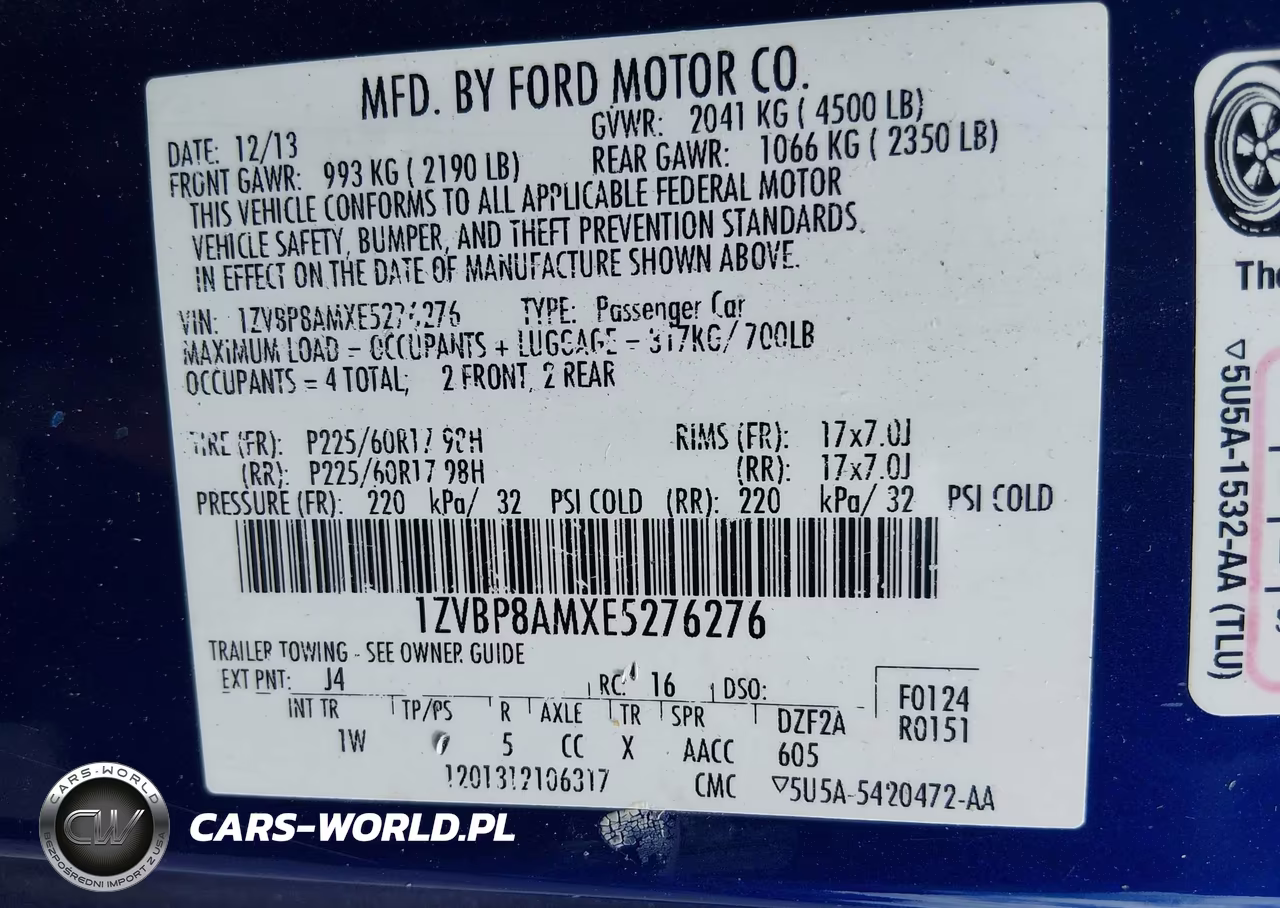 2014 Ford Mustang V6 VIN:1ZVBP8AMXE5276276 - 9