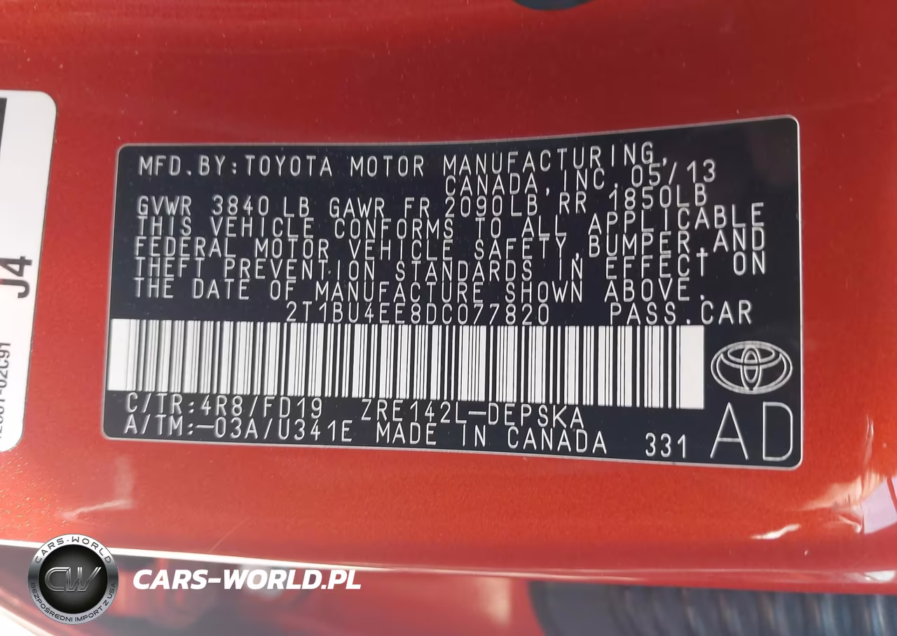 2013 Toyota Corolla S Special Edition VIN:2T1BU4EE8DC077820 - 9