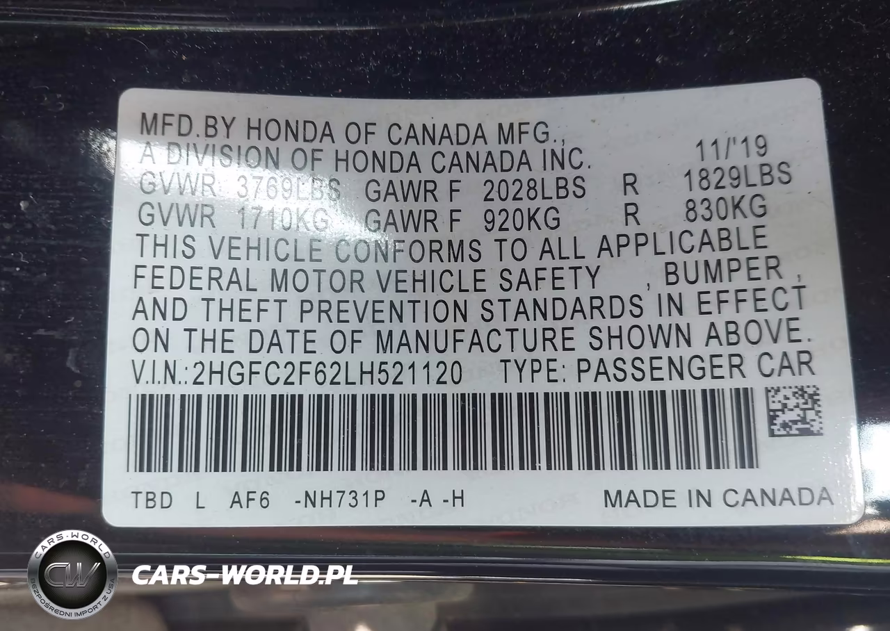 2020 Honda Civic Lx VIN:2HGFC2F62LH521120 - 9