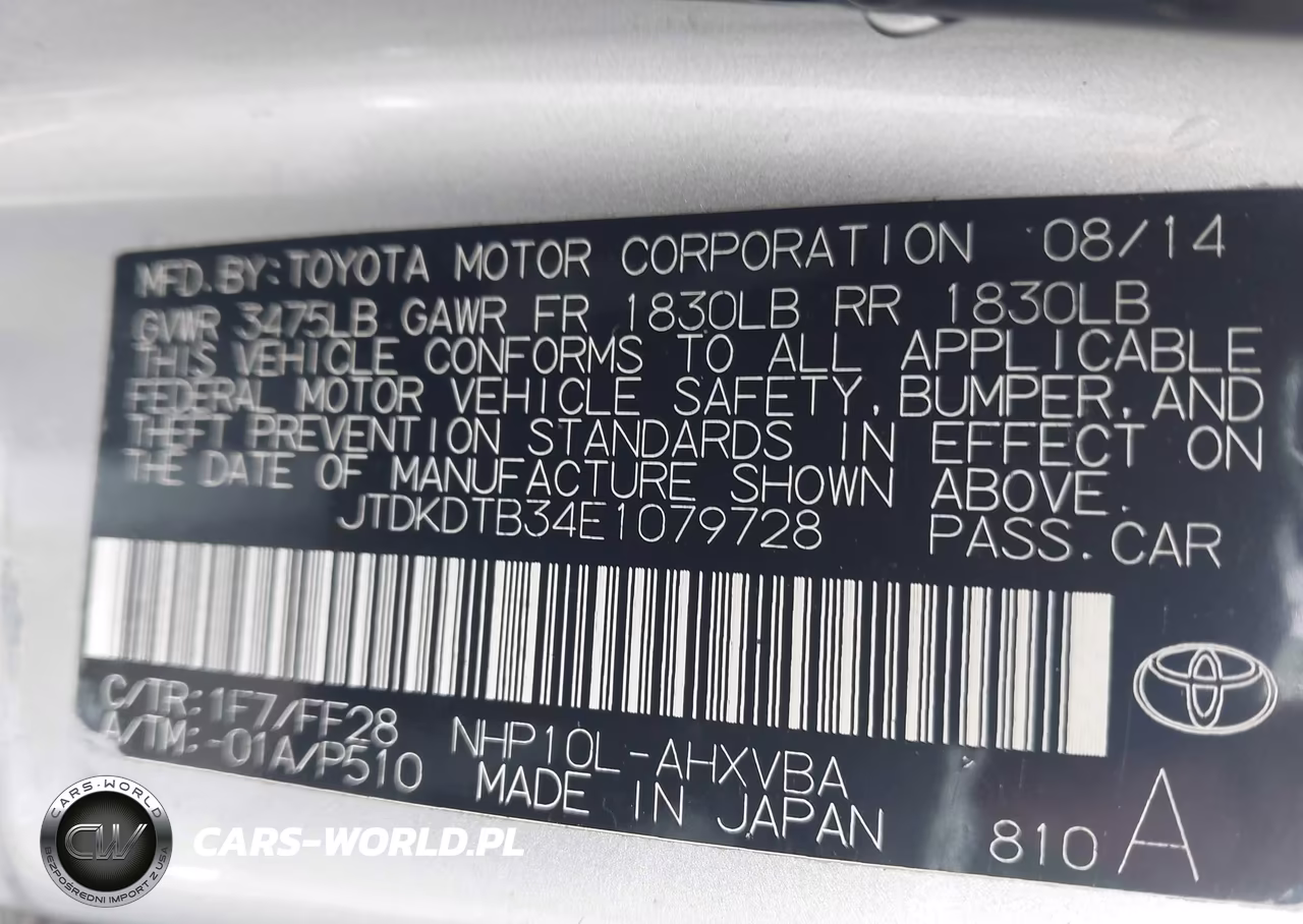 2014 Toyota Prius C Two VIN:JTDKDTB34E1079728 - 9
