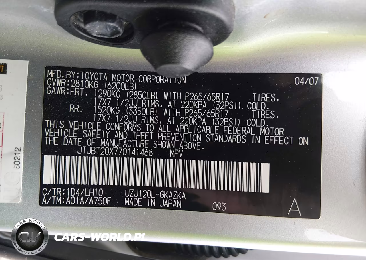 2007 Lexus Gx 470 VIN:JTJBT20X770141468 - 9