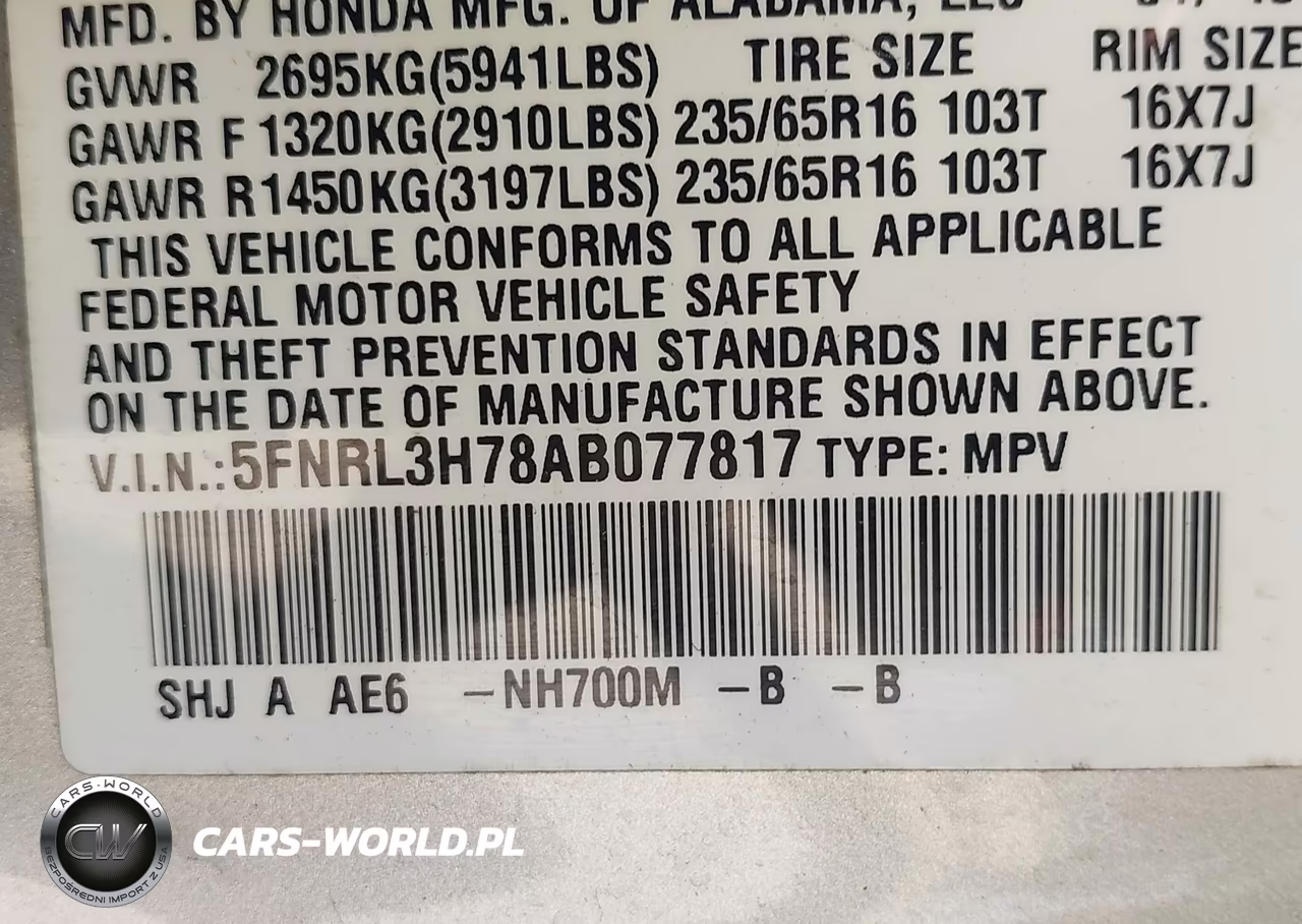 2010 Honda Odyssey Ex-L VIN:5FNRL3H78AB077817 - 9
