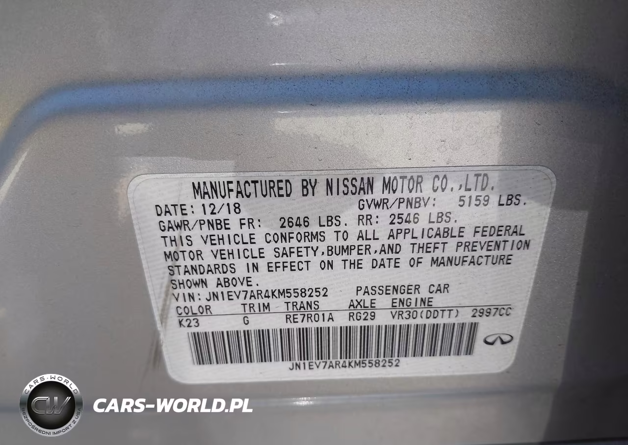 2019 Infiniti Q50 3.0T Luxe VIN:JN1EV7AR4KM558252 - 9