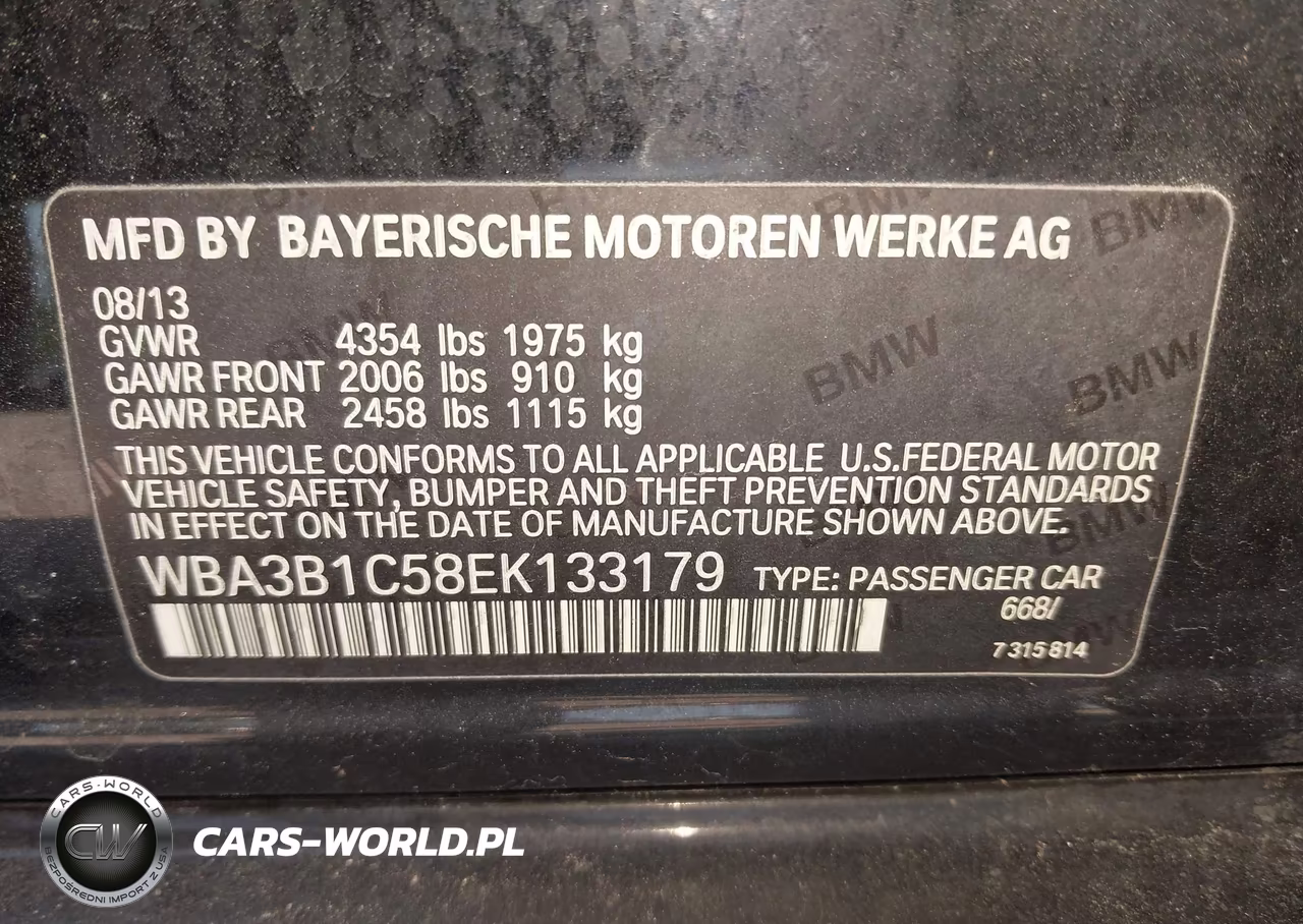 2014 BMW 320I VIN:WBA3B1C58EK133179 - 9