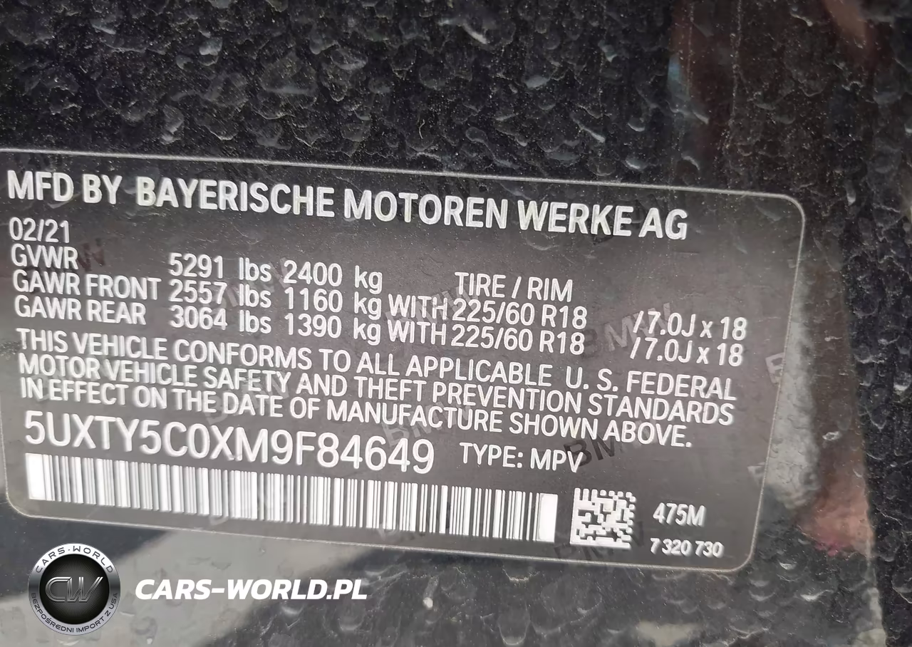 2021 BMW X3 xDrive30I VIN:5UXTY5C0XM9F84649 - 9