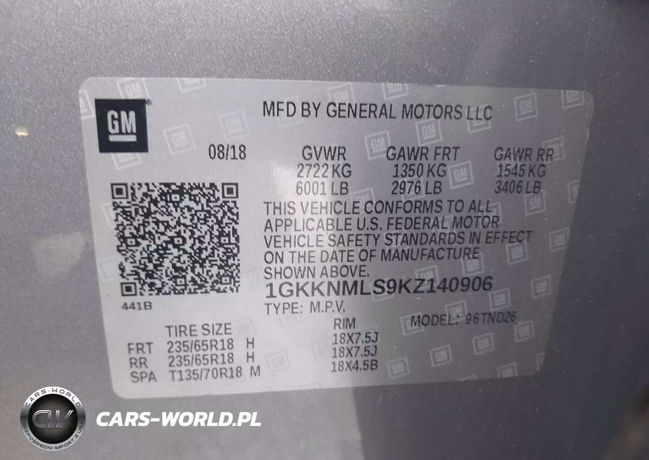 2019 GMC Acadia Slt-1 VIN:1GKKNMLS9KZ140906 - 9