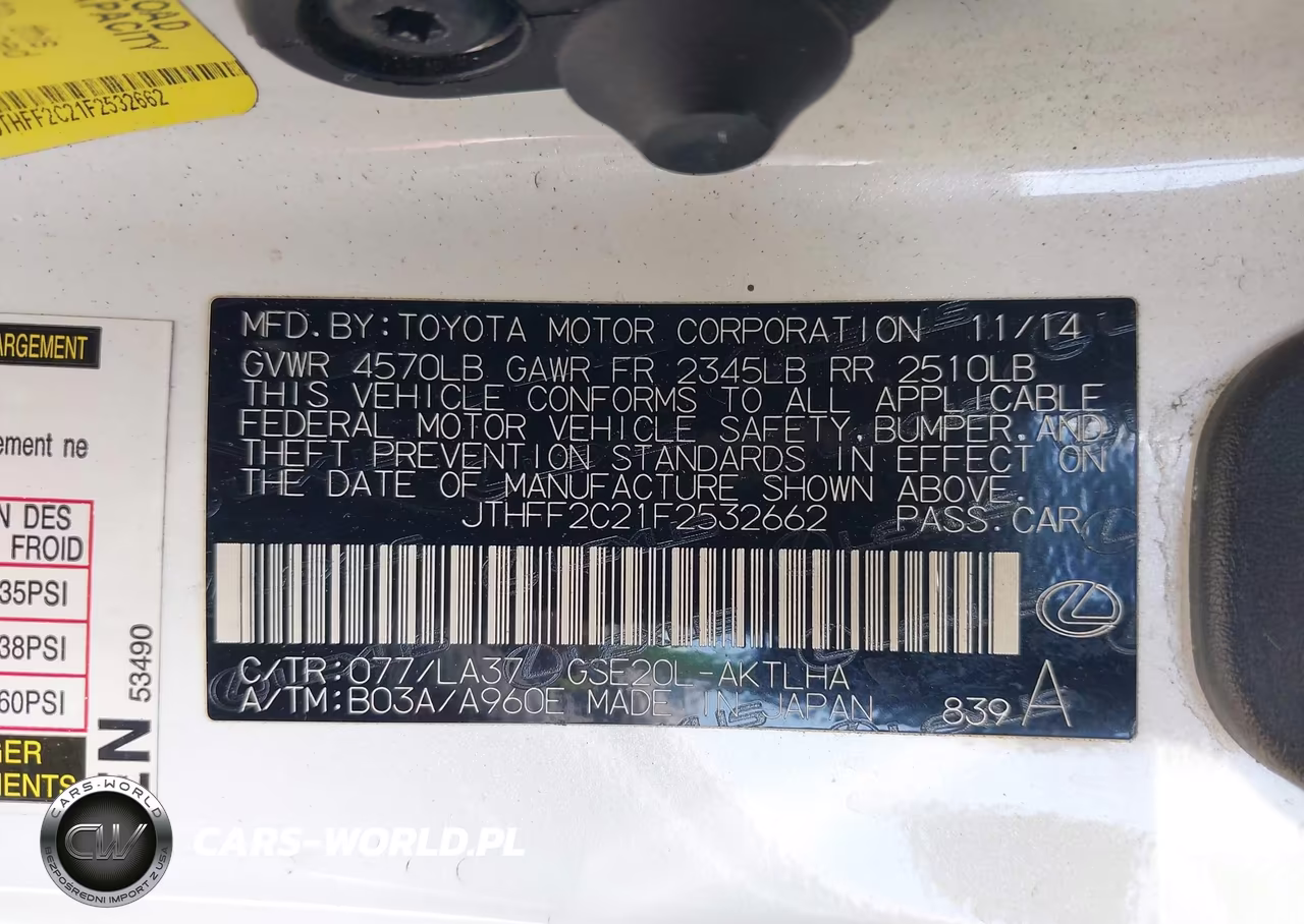 2015 Lexus Is 250C VIN:JTHFF2C21F2532662 - 9