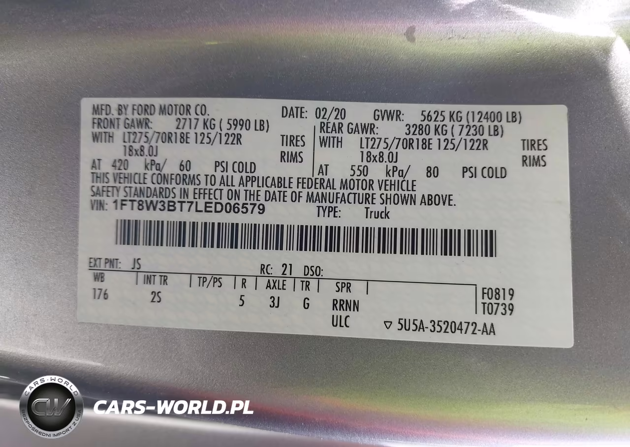 2020 Ford F-350 Xlt VIN:1FT8W3BT7LED06579 - 8