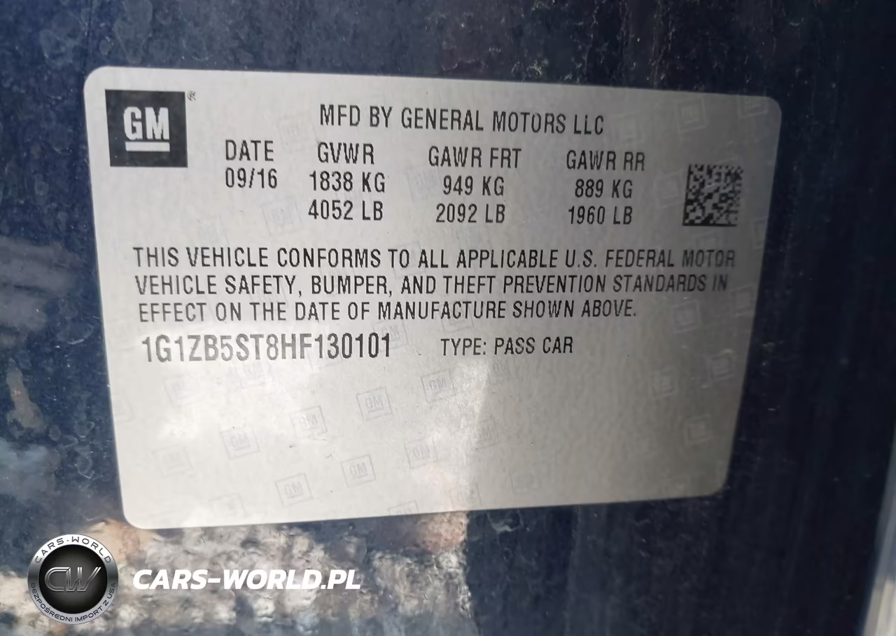 2017 Chevrolet Malibu Ls VIN:1G1ZB5ST8HF130101 - 9