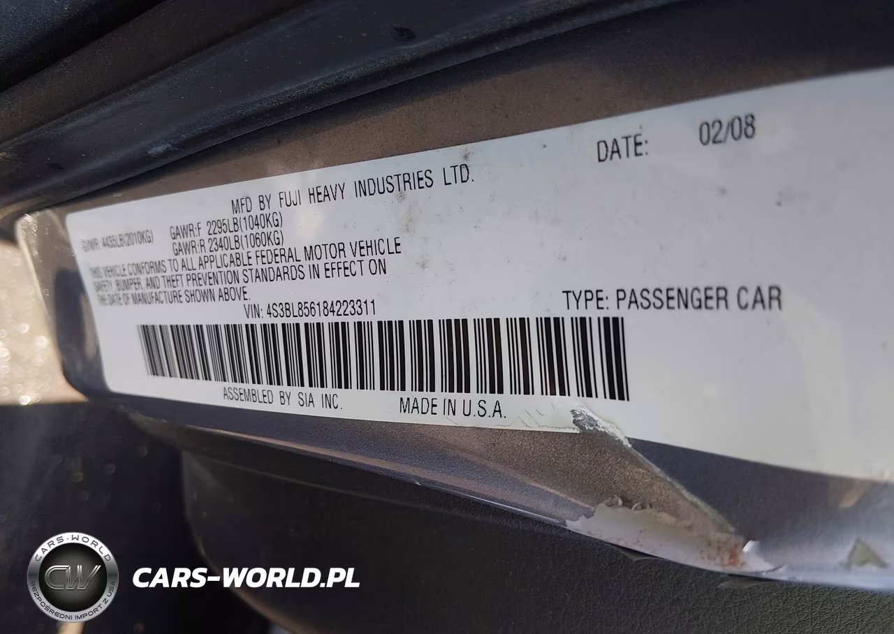 2008 Subaru Legacy 3.0R Limited VIN:4S3BL856184223311 - 9
