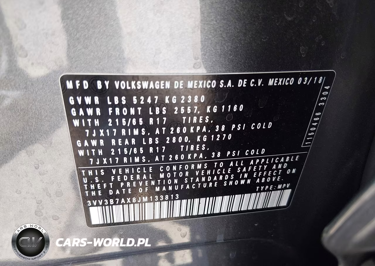 2018 Volkswagen Tiguan 2.0T Se-2.0T Sel VIN:3VV3B7AX8JM133813 - 9
