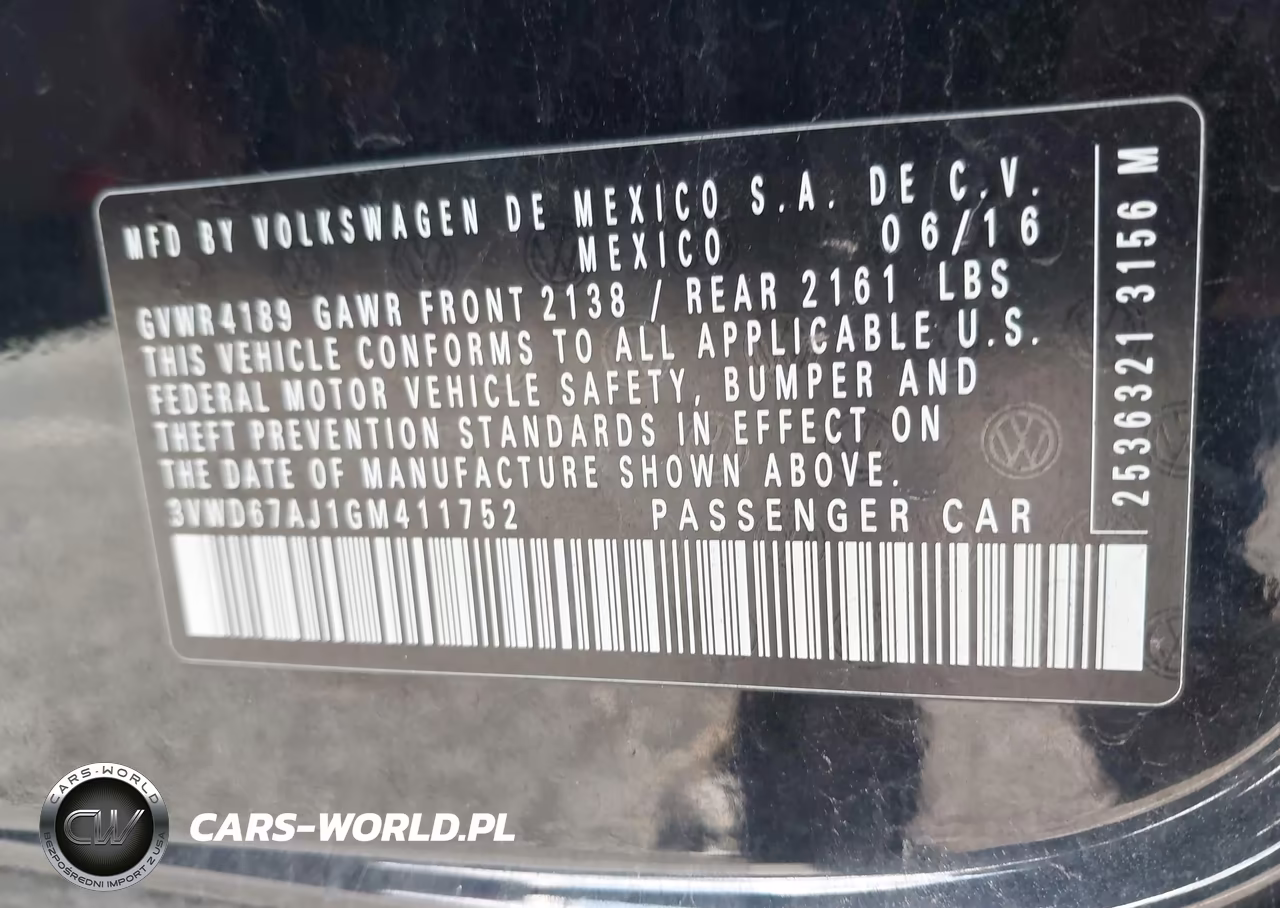 2016 Volkswagen Jetta 1.4T Se VIN:3VWD67AJ1GM411752 - 9