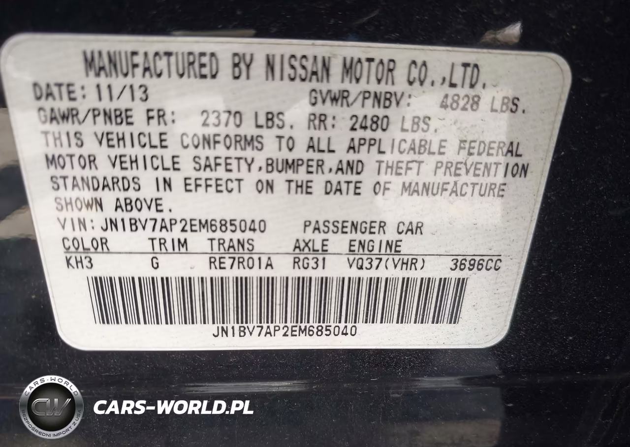 2014 Infiniti Q50 Sport VIN:JN1BV7AP2EM685040 - 9