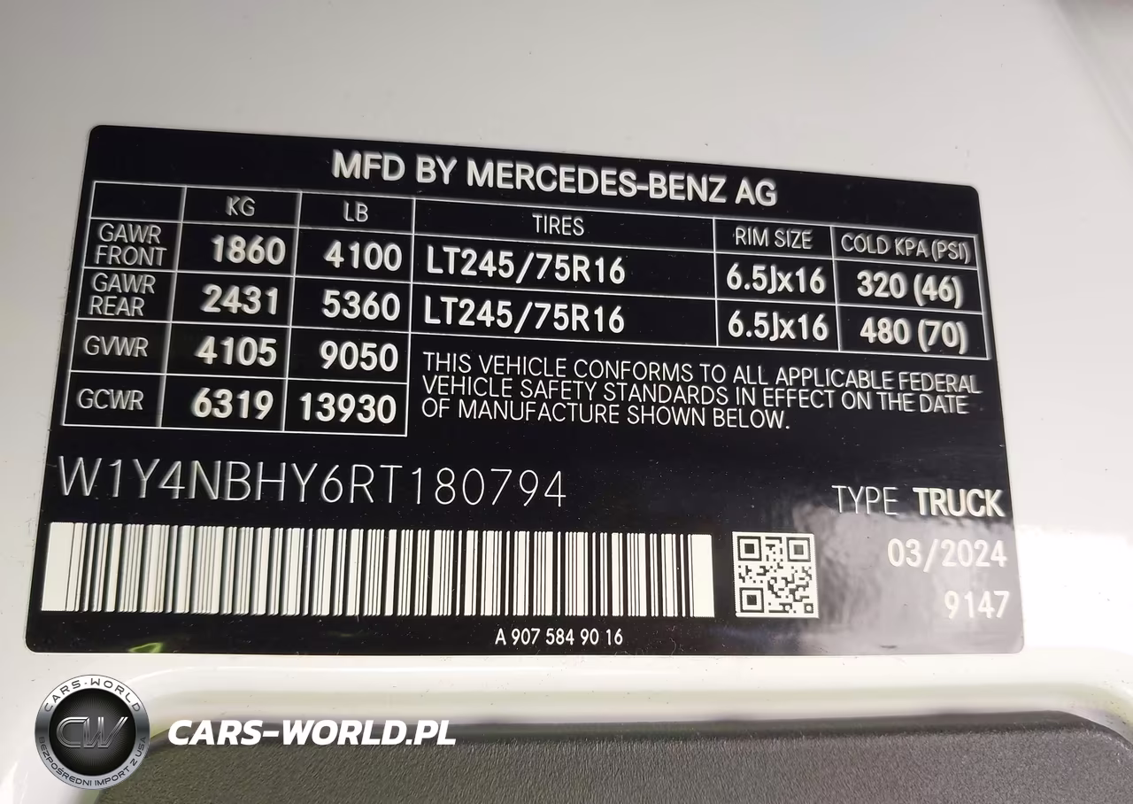 2024 Mercedes-Benz Sprinter 2500 Standard Roof 4-Cyl Diesel Ho VIN:W1Y4NBHY6RT180794 - 9