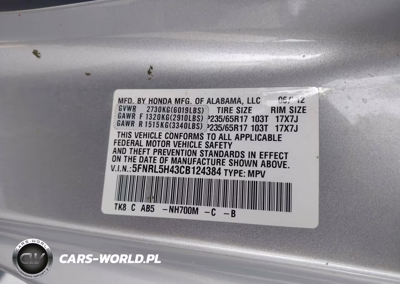 2012 Honda Odyssey Ex VIN:5FNRL5H43CB124384 - 9