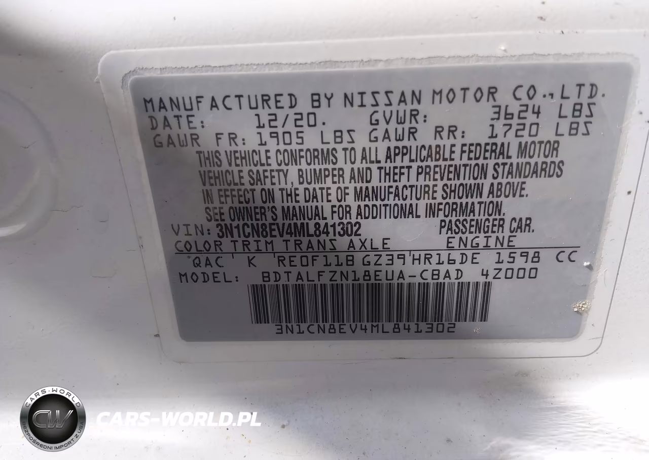 2021 Nissan Versa Sv Xtronic Cvt VIN:3N1CN8EV4ML841302 - 9
