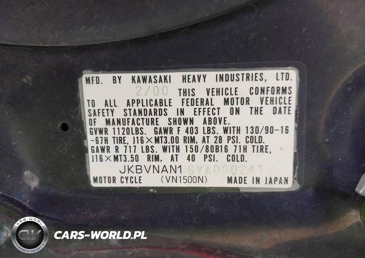 2000 Kawasaki Vn1500 N1 VIN:JKBVNAN16YA000241 - 10