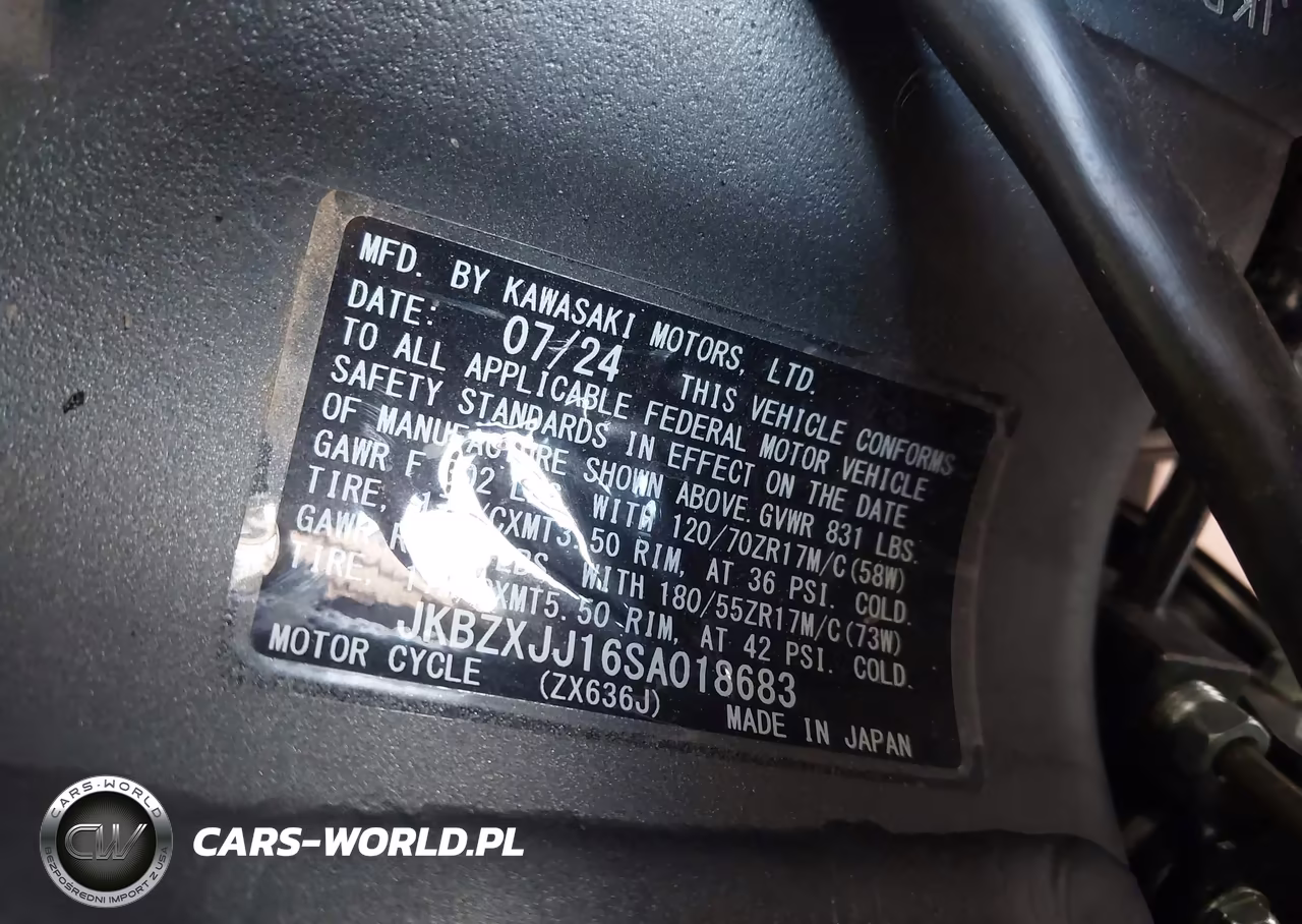 2025 Kawasaki Zx636 K VIN:JKBZXJJ16SA018683 - 10