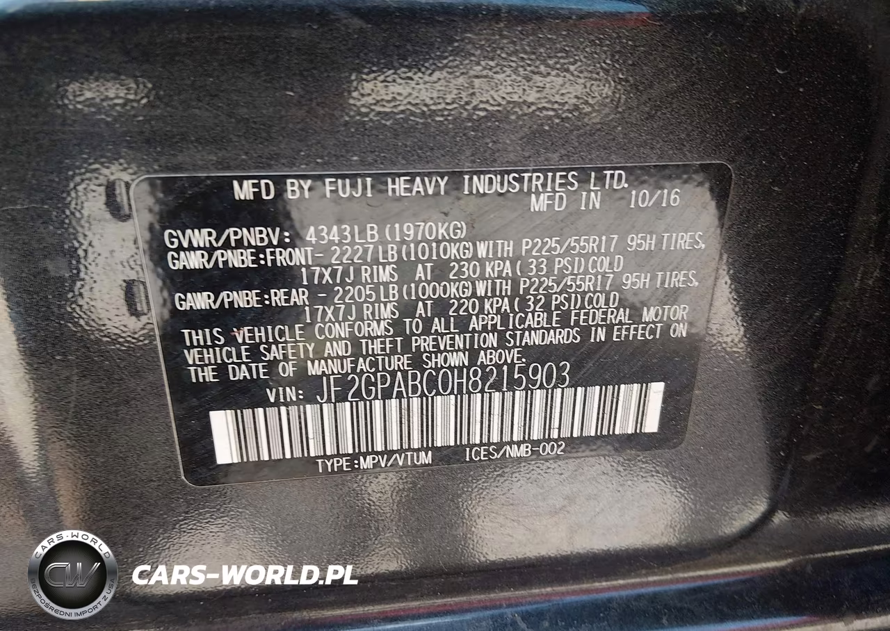 2017 Subaru Crosstrek 2.0I Premium VIN:JF2GPABC0H8215903 - 9