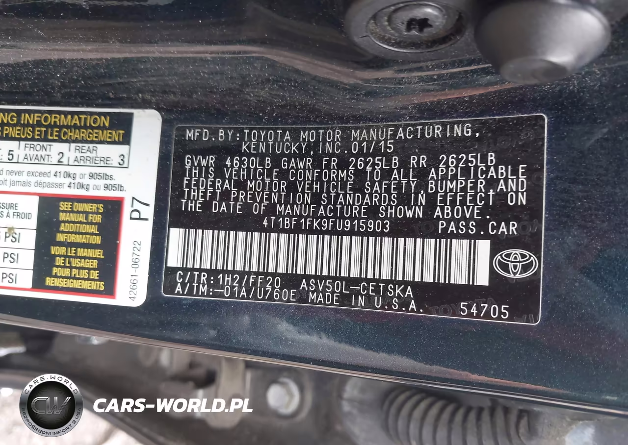 2015 Toyota Camry Se VIN:4T1BF1FK9FU915903 - 9