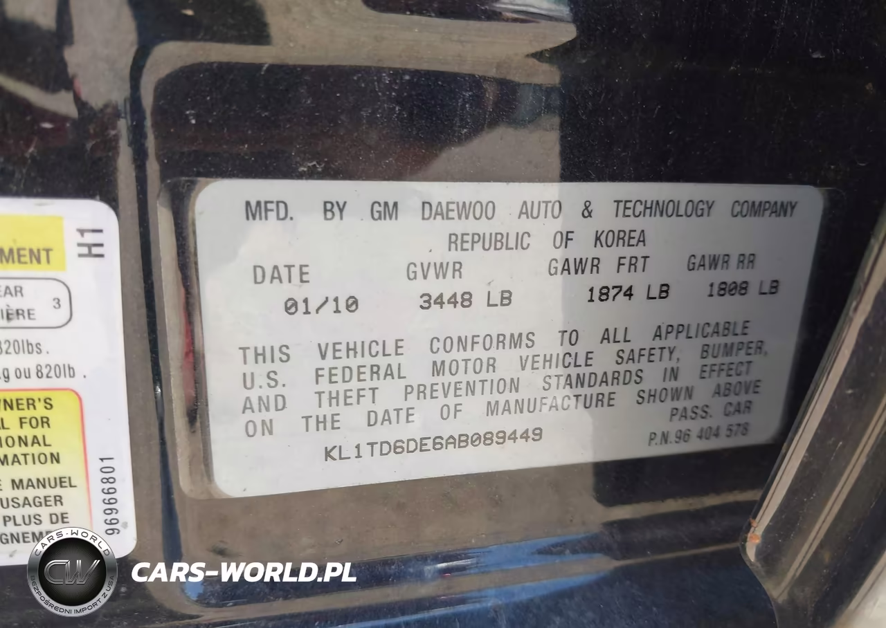 2010 Chevrolet Aveo Lt VIN:KL1TD6DE6AB089449 - 9