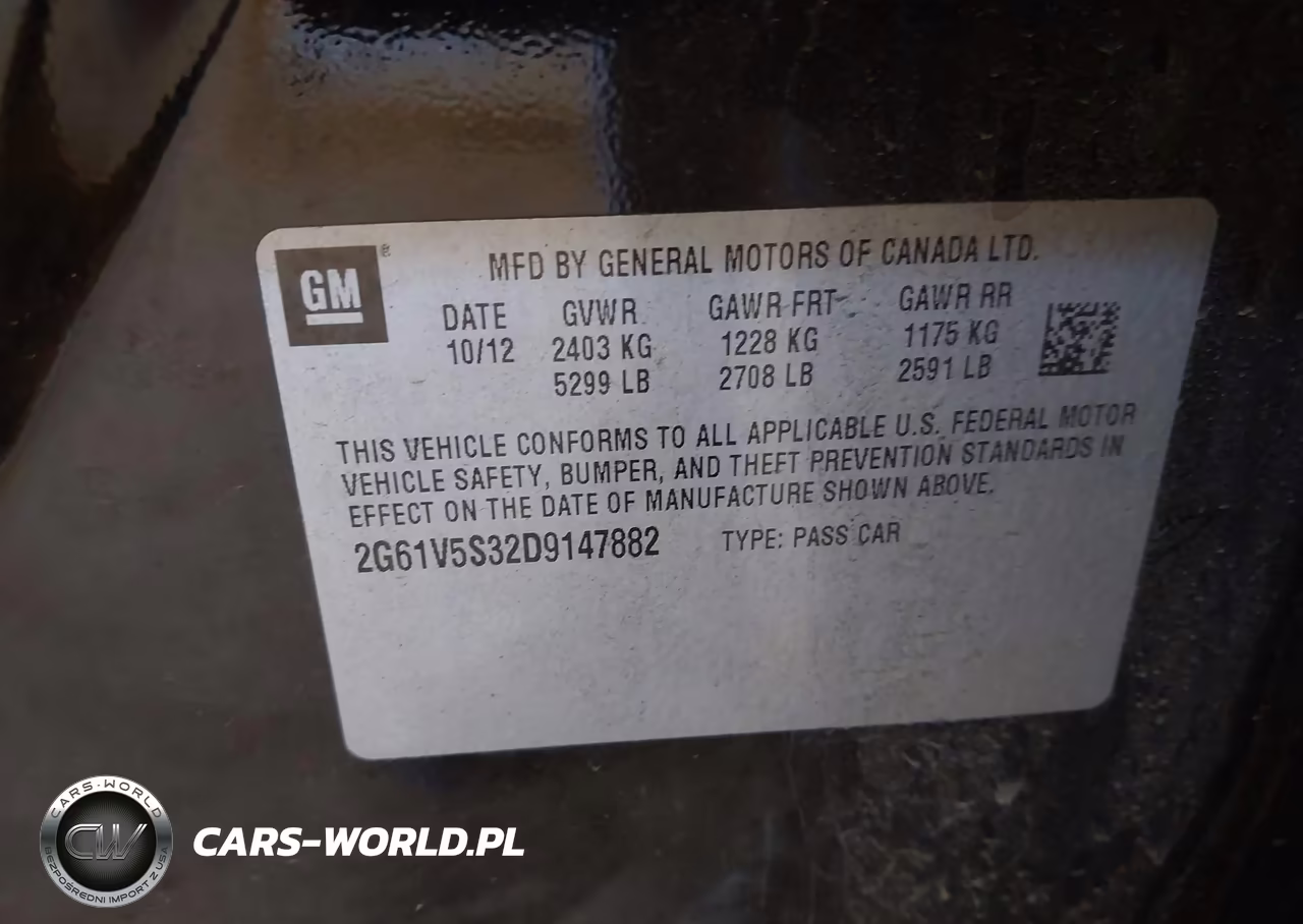 2013 Cadillac Xts Platinum VIN:2G61V5S32D9147882 - 9