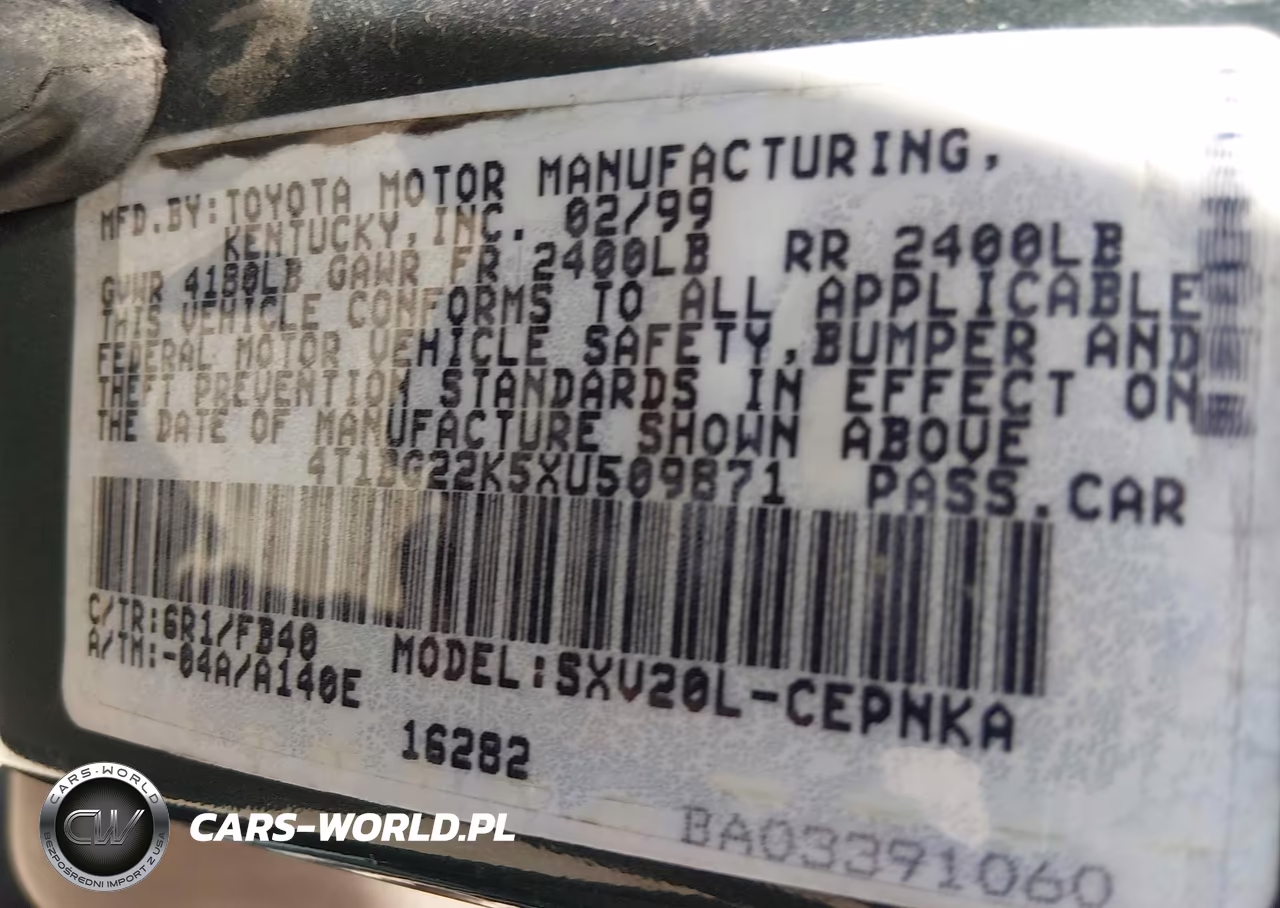 1999 Toyota Camry Le VIN:4T1BG22K5XU509871 - 9