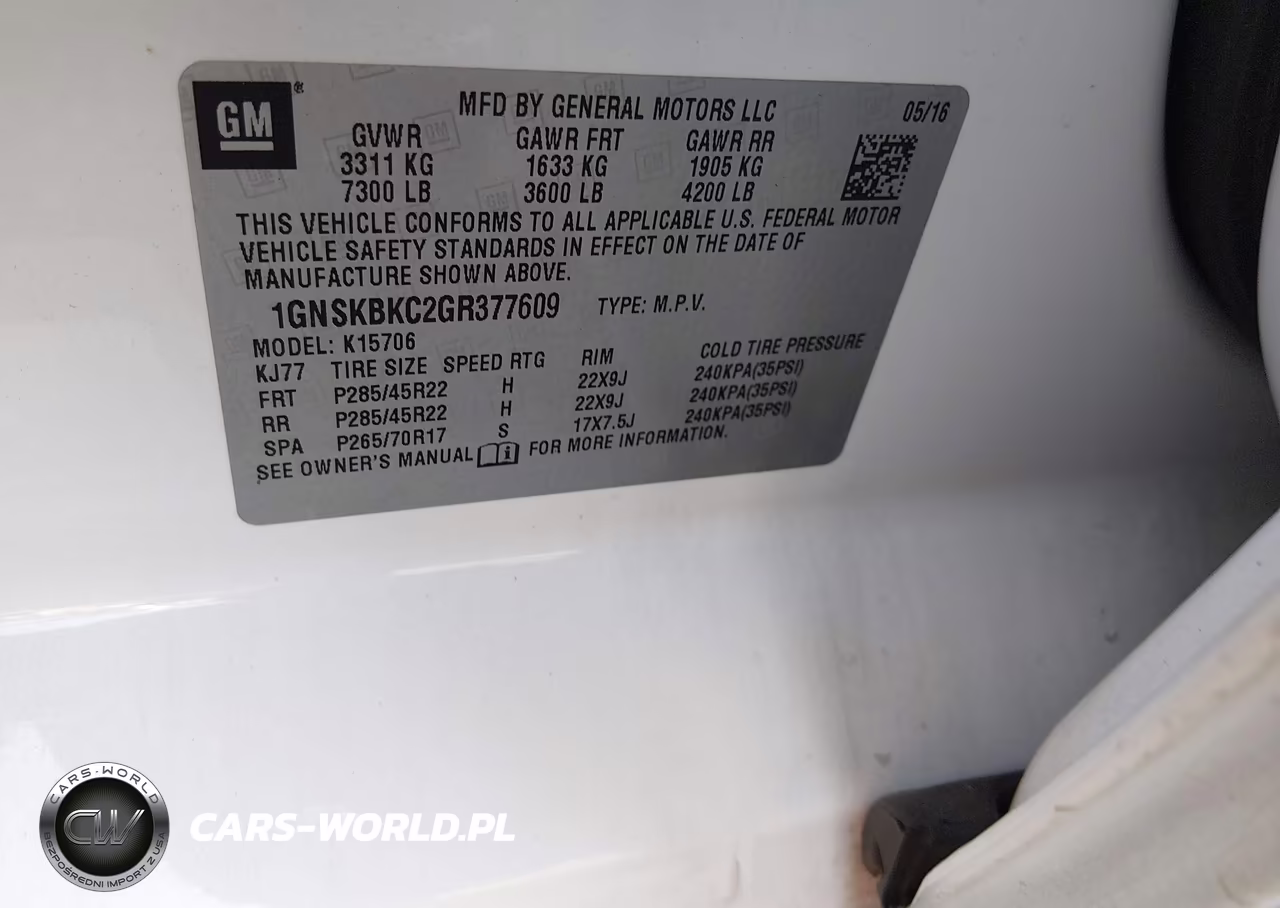 2016 Chevrolet Tahoe Lt VIN:1GNSKBKC2GR377609 - 9
