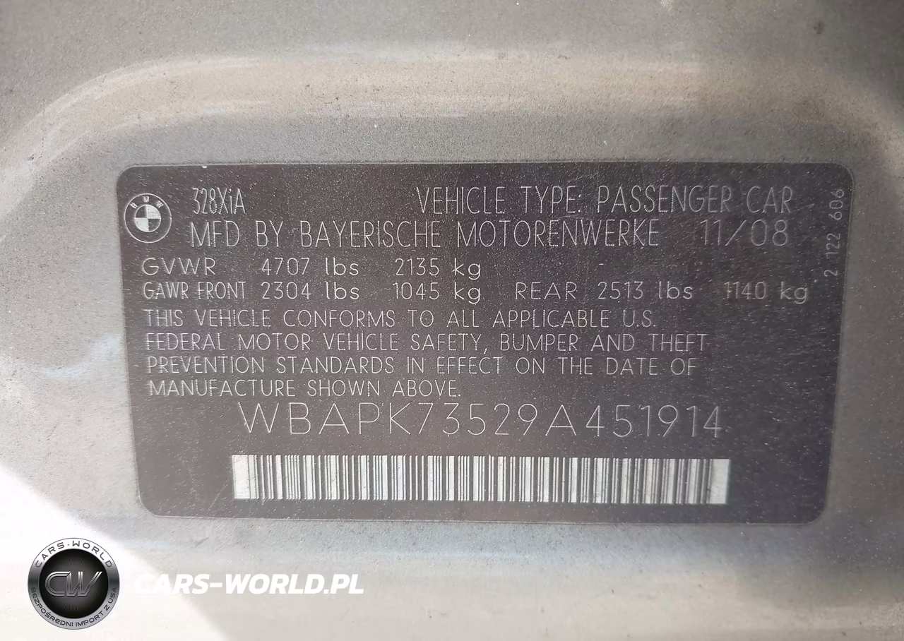 2009 BMW 328I xDrive VIN:WBAPK73529A451914 - 9