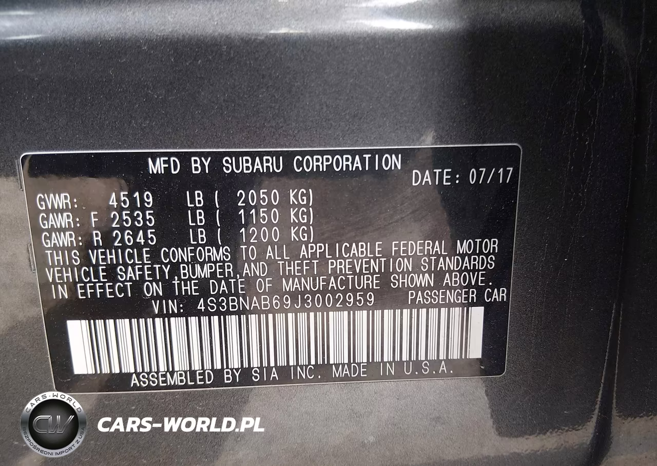 2018 Subaru Legacy 2.5I VIN:4S3BNAB69J3002959 - 9