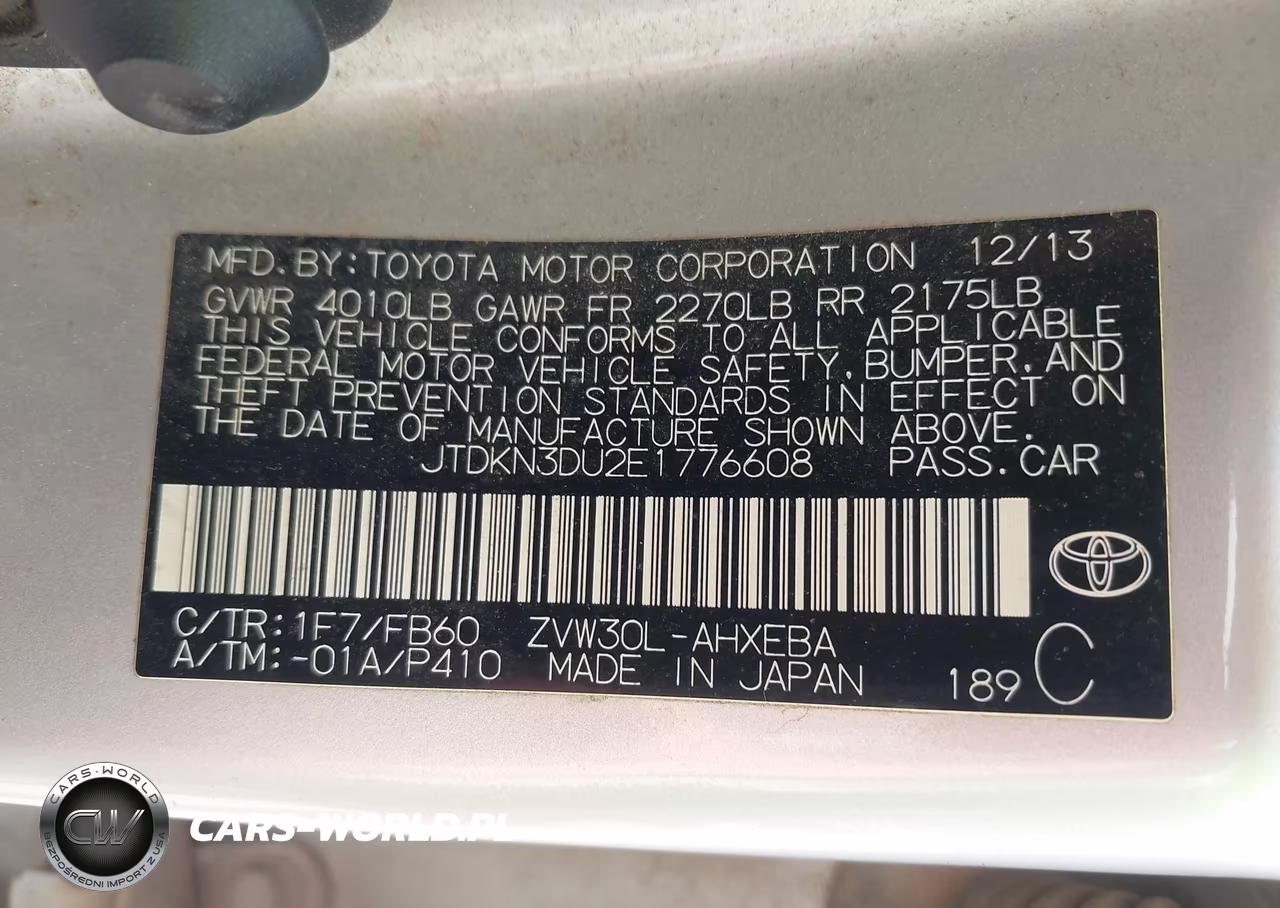 2014 Toyota Prius Two VIN:JTDKN3DU2E1776608 - 9