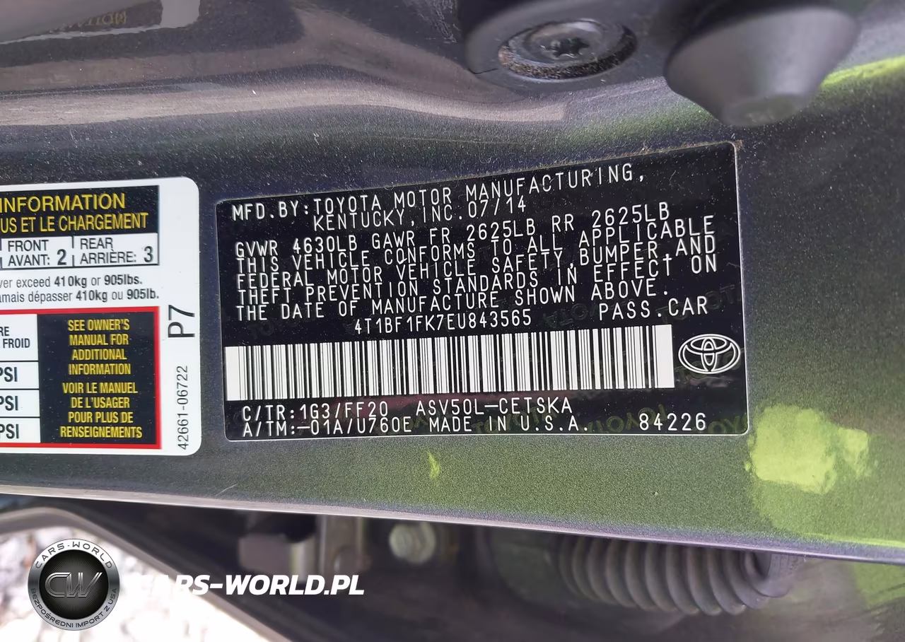 2014 Toyota Camry Se VIN:4T1BF1FK7EU843565 - 9