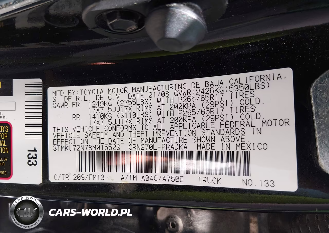 2008 Toyota Tacoma Prerunner V6 VIN:3TMKU72N78M015523 - 9