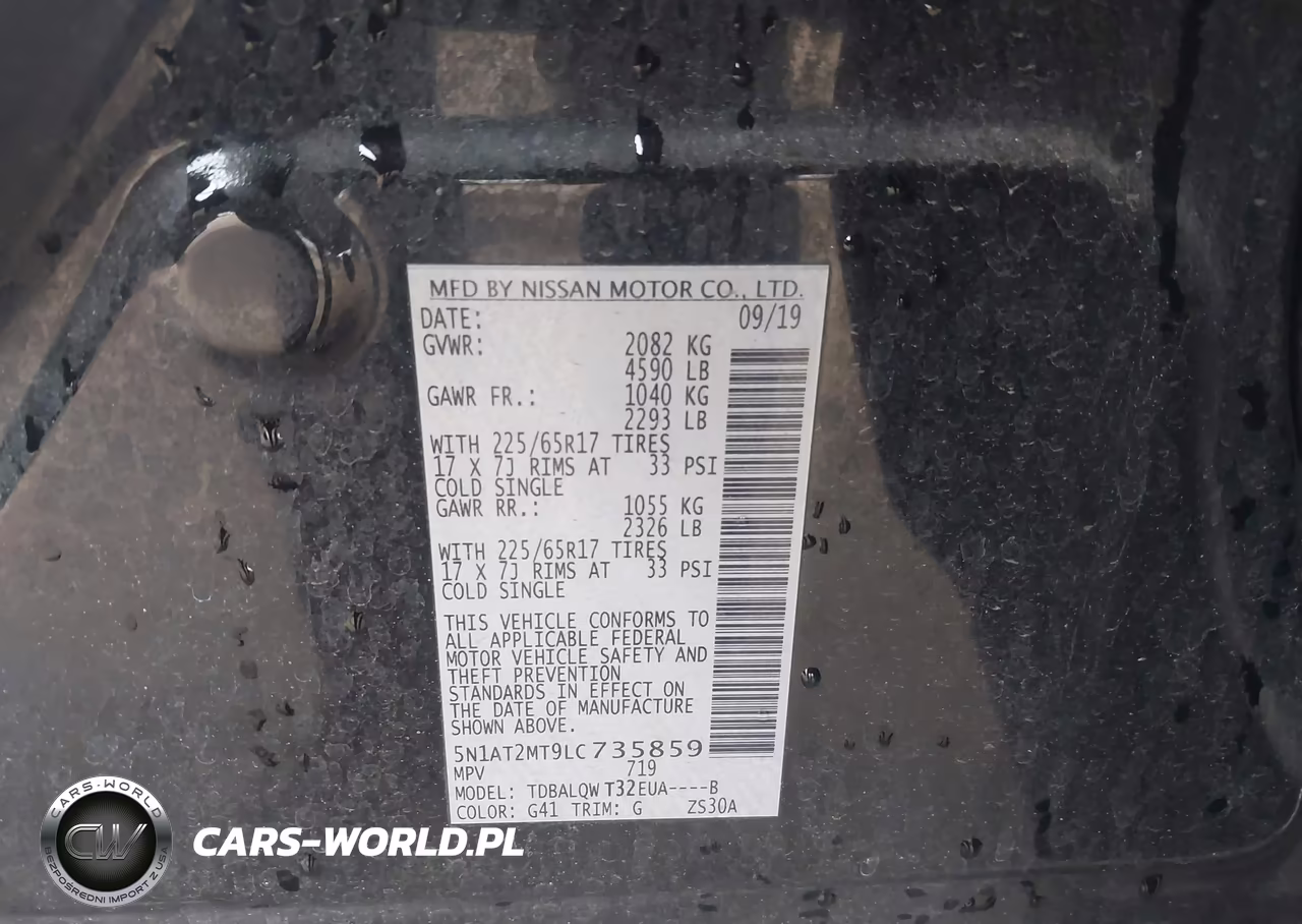 2020 Nissan Rogue Sv Fwd VIN:5N1AT2MT9LC735859 - 9