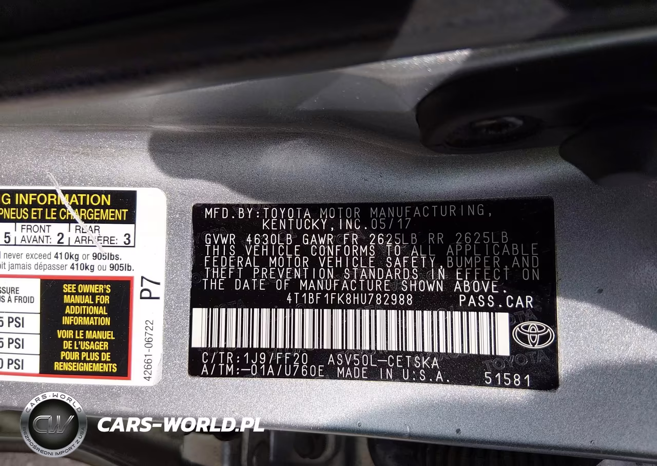 2017 Toyota Camry Se VIN:4T1BF1FK8HU782988 - 9