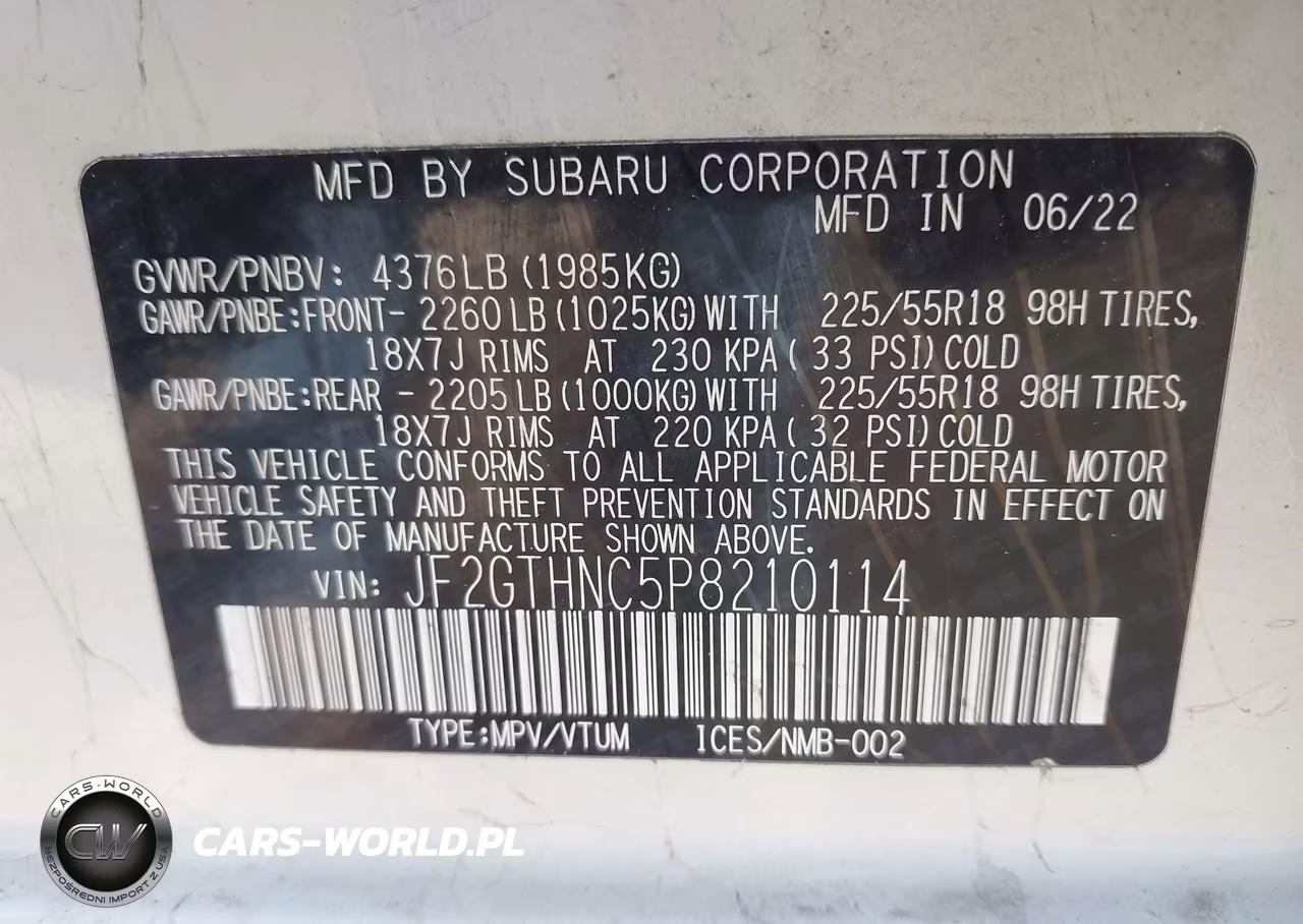 2023 Subaru Crosstrek Limited VIN:JF2GTHNC5P8210114 - 9