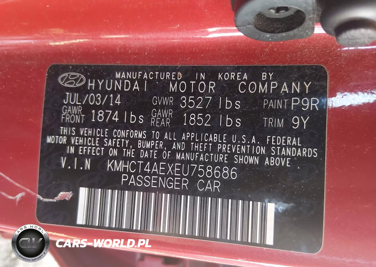 2014 Hyundai Accent Gls VIN:KMHCT4AEXEU758686 - 9