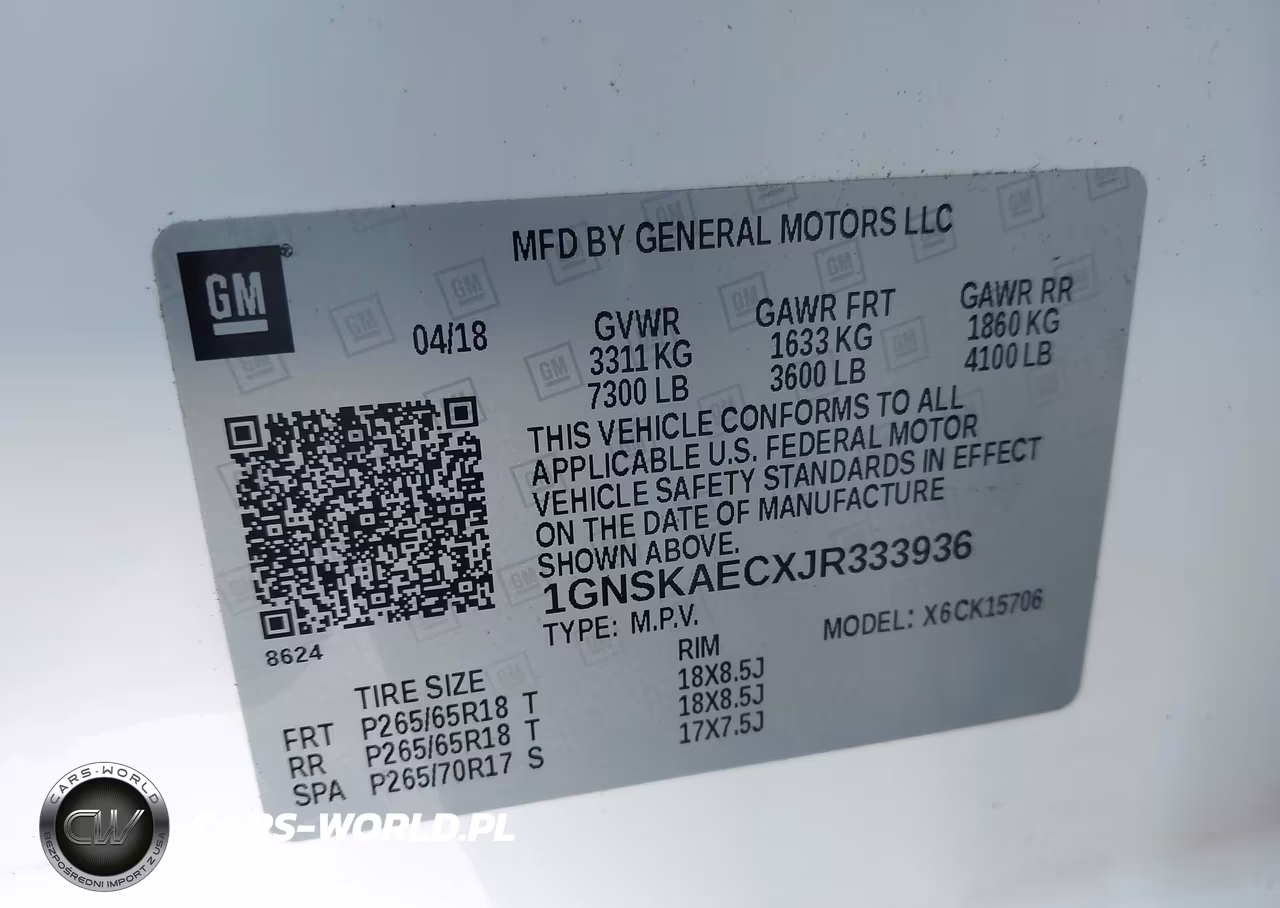 2018 Chevrolet Tahoe Ls VIN:1GNSKAECXJR333936 - 9