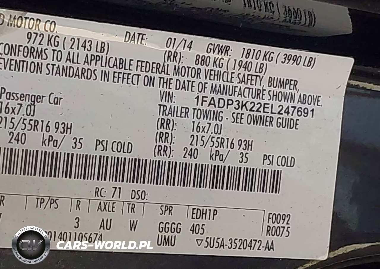 2014 Ford Focus Se VIN:1FADP3K22EL247691 - 9