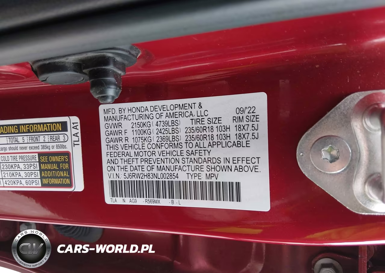 2022 Honda Cr-V Awd Ex-L VIN:5J6RW2H83NL002854 - 9