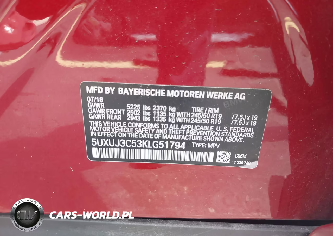 2019 BMW X4 xDrive30I VIN:5UXUJ3C53KLG51794 - 9
