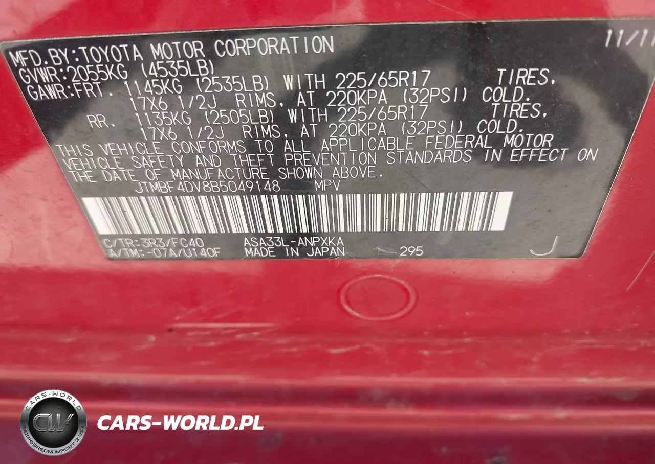 2011 Toyota Rav4 VIN:JTMBF4DV8B5049148 - 9