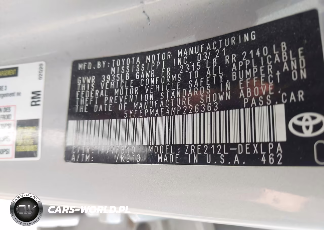 2021 Toyota Corolla Le VIN:5YFEPMAE4MP226363 - 9