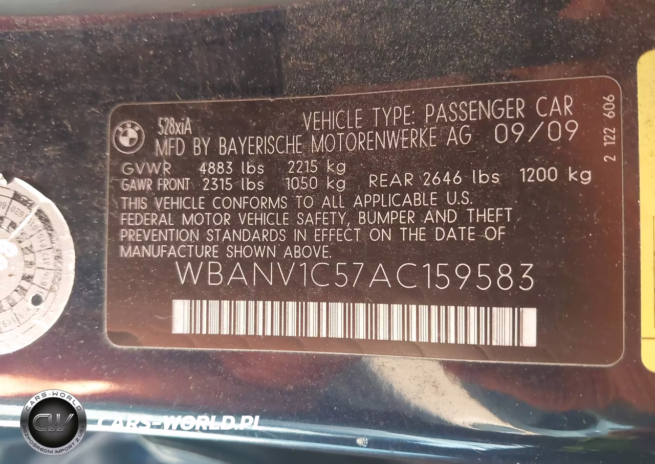 2010 BMW 528I xDrive VIN:WBANV1C57AC159583 - 9