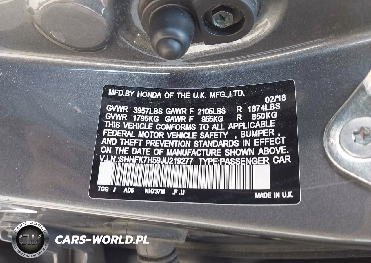2018 Honda Civic Ex VIN:SHHFK7H59JU219277 - 9