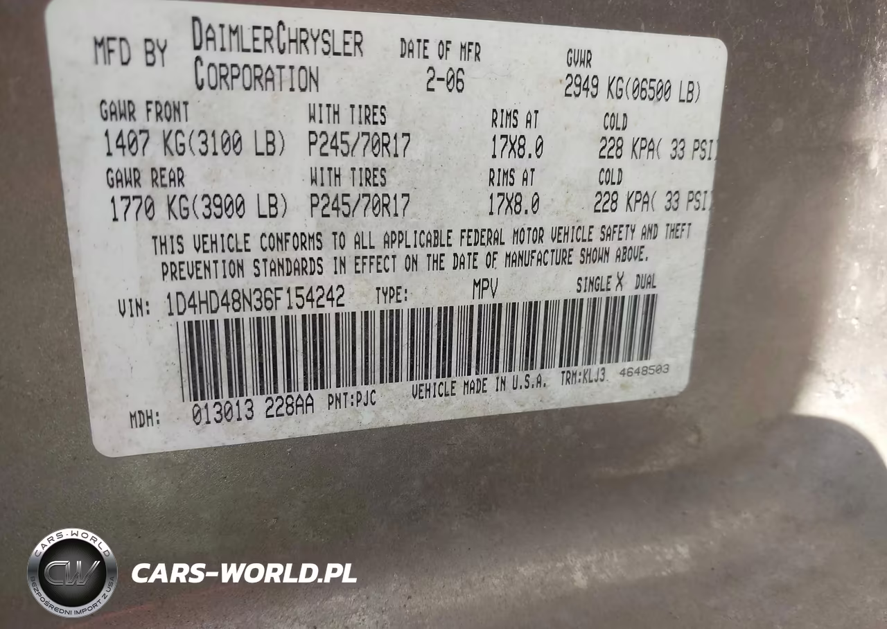 2006 Dodge Durango Slt VIN:1D4HD48N36F154242 - 9