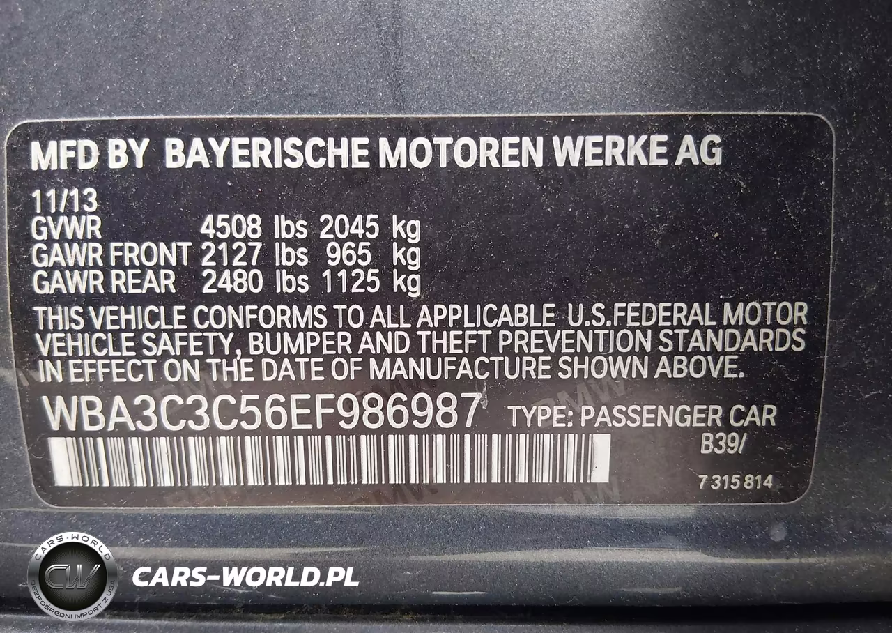 2014 BMW 320I xDrive VIN:WBA3C3C56EF986987 - 9