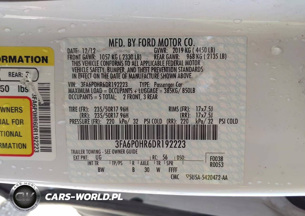 2013 Ford Fusion Se VIN:3FA6P0HR6DR192223 - 9
