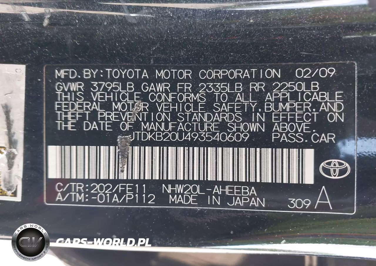 2009 Toyota Prius VIN:JTDKB20U493540609 - 9